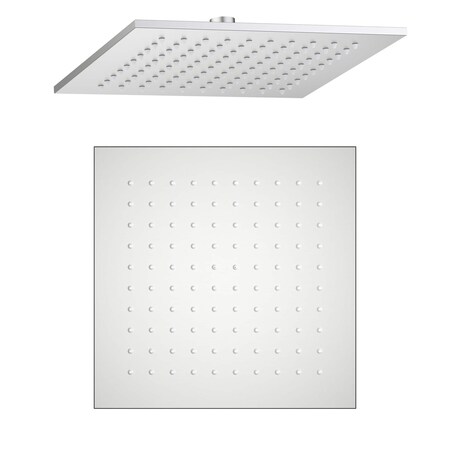 Kibi Cube 10 Metal Thin Profile Rain Shower Head 1.75 GPM - Brushed Nickel SH1004BN